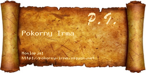 Pokorny Irma névjegykártya